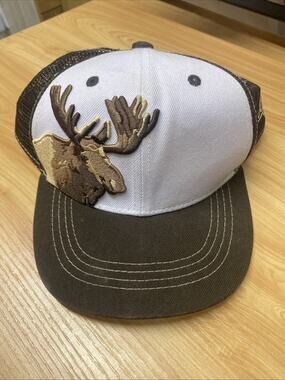 Aksels Brown Moose Embroidered Snap Back Youth Hat Baseball Cap Adjustable